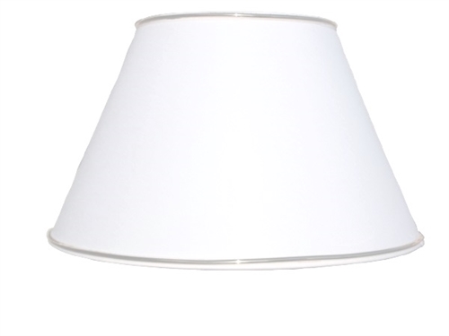 Lampeskærm skrå 14x19x30 Hvid - Messing T-E27